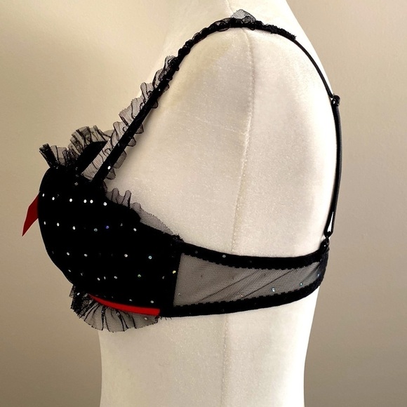 Fredericks of Hollywood tulle & rhinestone bra - Picture 4 of 9